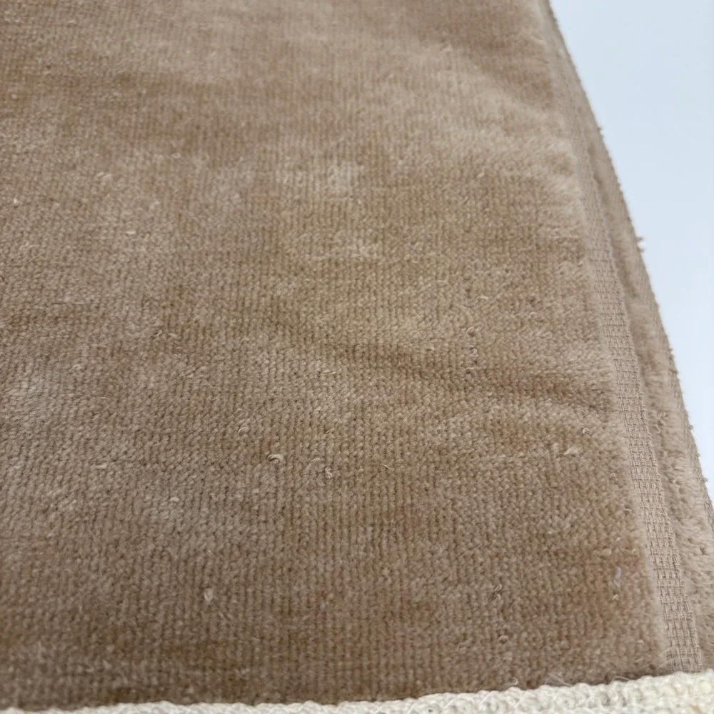 Vintage The Avanti‎ Look Tan/ Beige Towel 3 Pc Bath Washcloth Satin Lace Trim